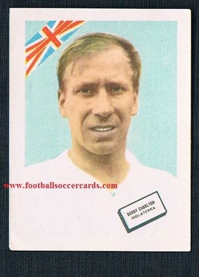 1962 WIDE CUT Fher Bobby Charlton World Cup 1962 card from Spain