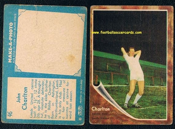 1963 Jack Charlton Leeds United A&BC Gum 46 card