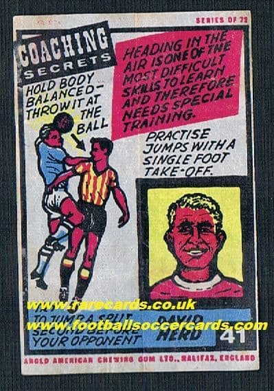 1964 Arsenal Herd Anglo gum insert