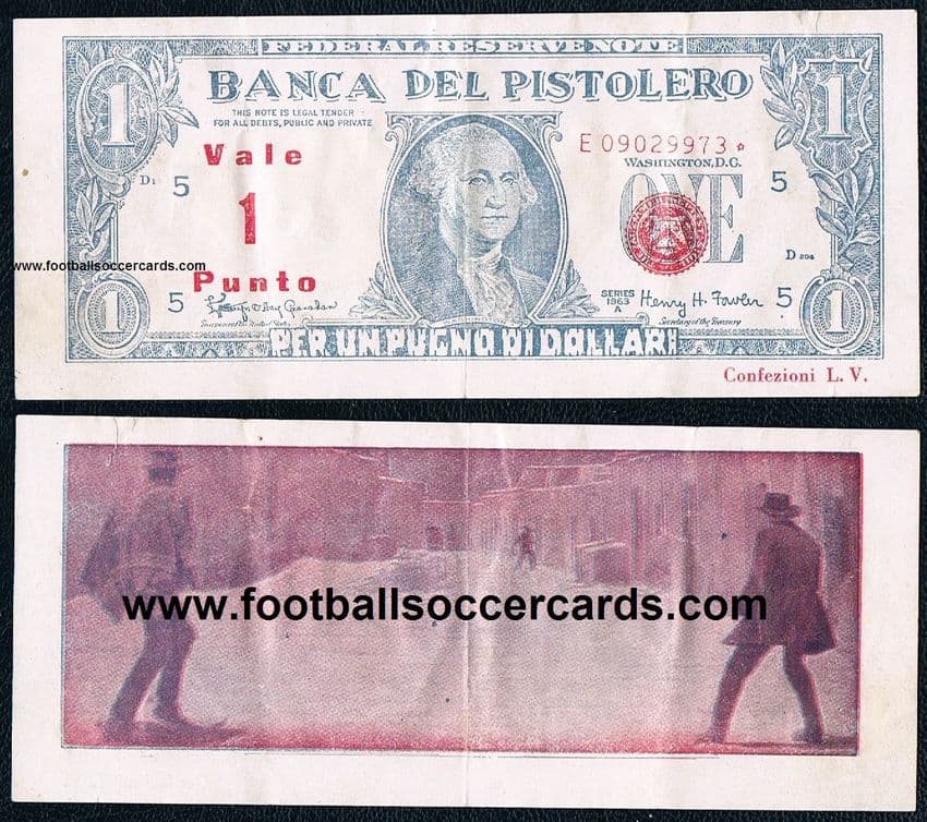 1964 Clint Eastwood Spaghetti Western ROOKIE Sergio Leone A FISTFULL OF DOLLARS $1 note, Lampo Italy