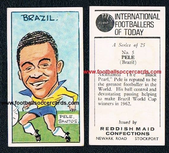 1964 Reddish Maid PELE 5 Brazil soccer card