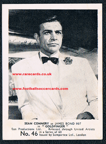1964 Somportex Goldfinger Sean Connery James Bond 007 gum card