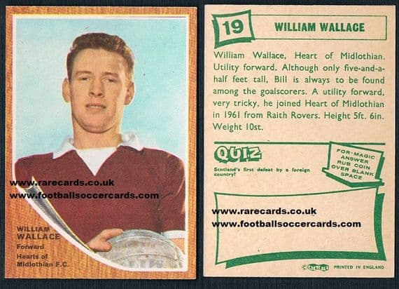 1965 ABC Scots HEARTS 19 Wallace