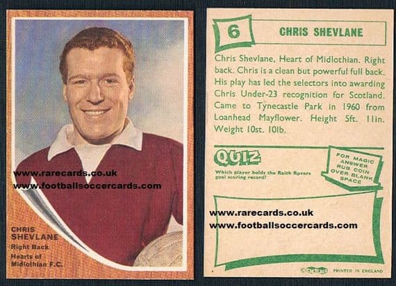 1965 ABC Scots HEARTS 6 Shevlane