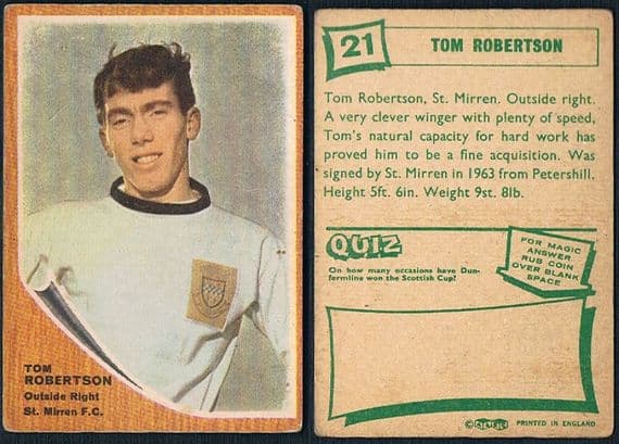 1965 ABC Scots MOTHERWELL 21 Robertson