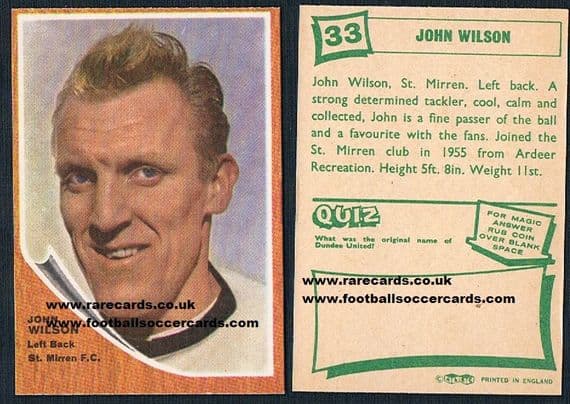 1965 ABC Scots ST MIRREN 33 Wilson