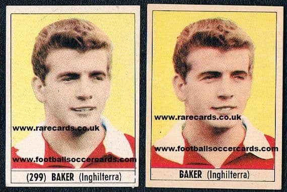 1965 Arsenal pair Joe Baker cards