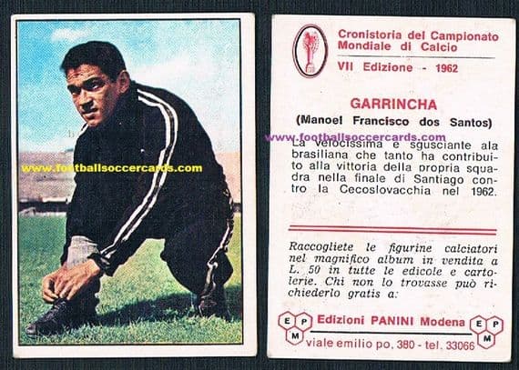 1965 Garrincha Panini card regular edition - same on Ebay for over $2000!