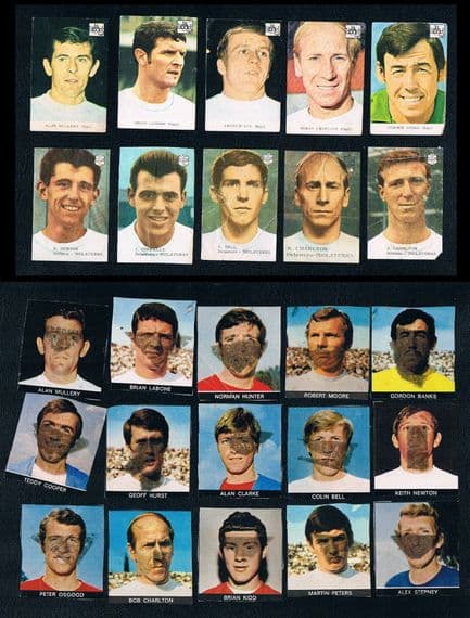 1966 -70 Casera Cibeles RadioCourier England World Cup cards Bobby Charlton x 25 LOW PRICE