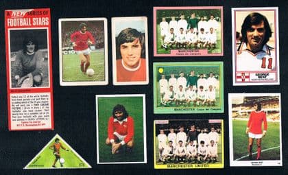 1966 -70's George Best COLLECTION Man Utd x 10 cards Barratt Panini Mira Williams Sun etc BARGAIN