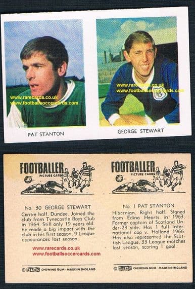 1966 A&BC Scottish coloured pair 30 G Stewart Dundee 1 Pat Stanton Hibs Celtic