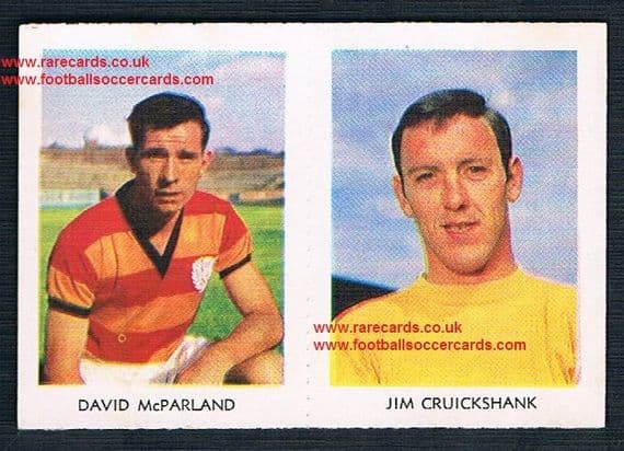 1966 A&BC Scottish coloured pair 33 Cruickshank Hearts 6 McParland Partick Thistle