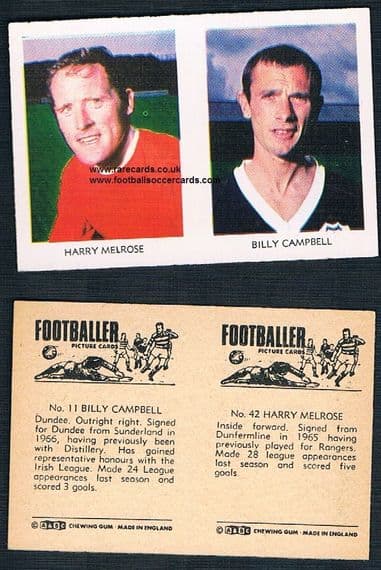 1966 A&BC Scottish pair Aberdeen Dunfermline Rangers 42 Melrose 11 Campbell Dundee