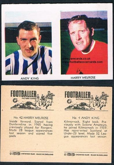 1966 A&BC Scottish pair Aberdeen Dunfermline Rangers 42 Melrose 4 Andy King Kilmarnock