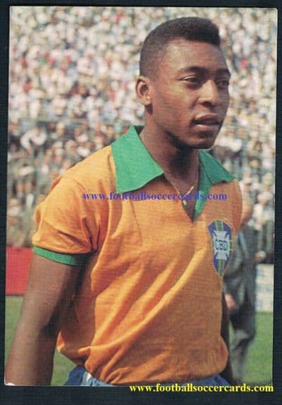 1966 Aral trade card of Pelé World Cup 66 postcard-style card