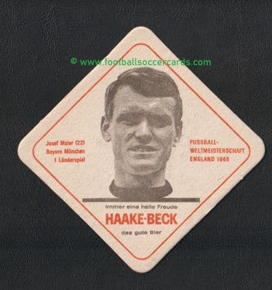 1966 Beck's beer Sepp Maier card mat West Germany pre-WC66