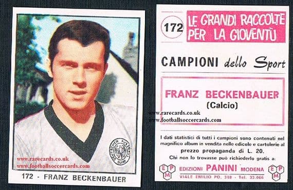 1966 Beckenbauer rookie Campioni dello Sport #172 Panini Italy