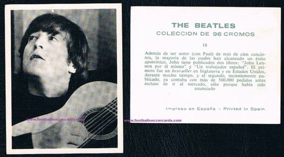 1966 Bruguera Beatles 18 John Lennon card unused