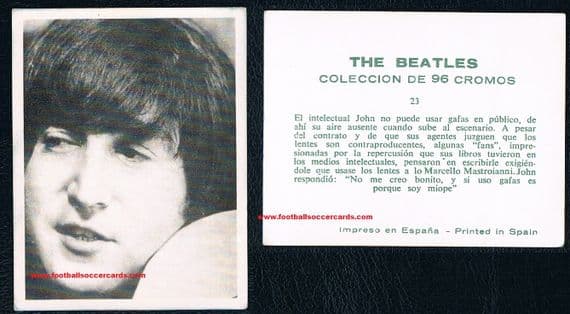 1966 Bruguera Beatles 23 John Lennon card unused