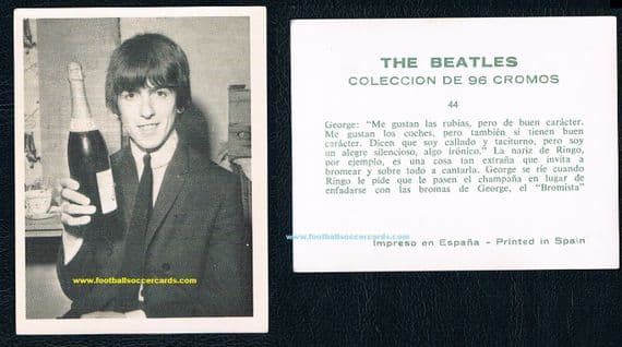 1966 Bruguera Beatles 44 George Harrison card unused