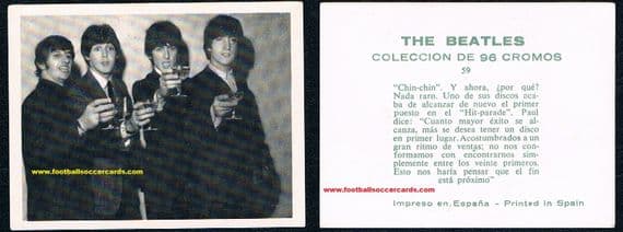 1966 Bruguera Beatles 59 George Paul John Ringo Spanish card unused