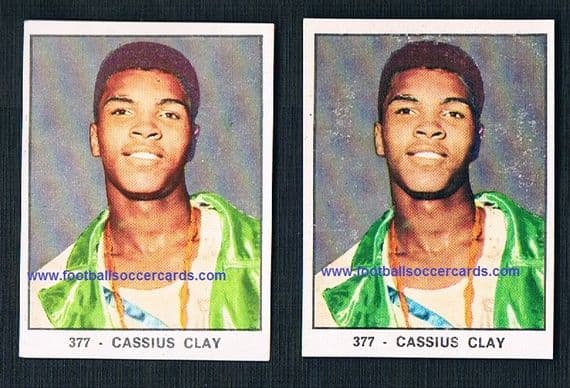 1966 Cassius Clay PAIR Muhammad Ali Panini originals Campioni dello Sport cards - eBay 70k! for 1!