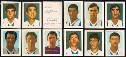 1966 Fedora (Canary Islands) Tobacco cards x12 Argentina World Cup squad a dozen cards