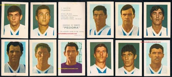 1966 Fedora (Canary Islands) Tobacco cards x12 Argentina World Cup squad a dozen cards