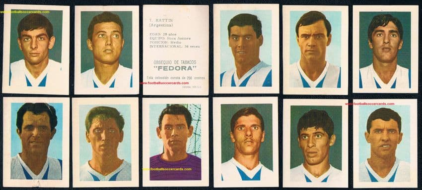 1966 Fedora (Canary Islands) Tobacco cards x12 Argentina World Cup squad a dozen cards