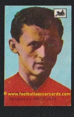 1966 Florian Albert Cibeles Spanish chocolates card Hungary like Fher FKS - back light AMR