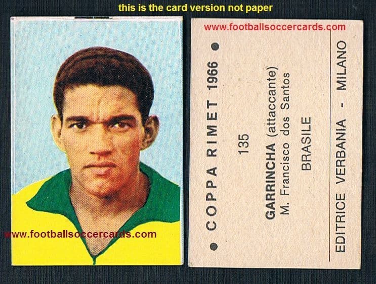 1966 Garrincha CARD not paper version Coppa Rimet Verbania from Italy
