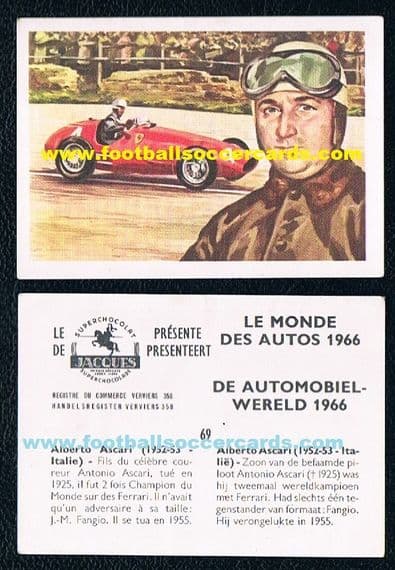 1966 Jacques Busicuit card 69 of Ascari F1 World Champion