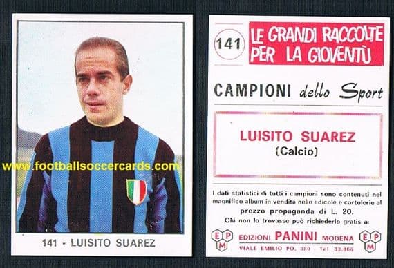 1966 Luisito Suarez Panini Campioni dello Sport card