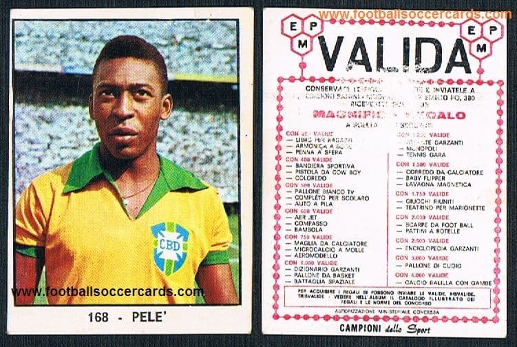 1966 Pele Valida Campioni dello Sport Panini card with AMR & handling wear  faults but so very rare