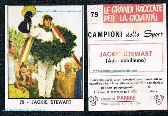 1966 rookie Jackie Stewart Panini #79 card with amr hence low price