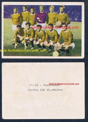 1966 RuiRomer Spanish card Manchester United European Cup 'Álbum Fútbol - Torneos Continentales RARE