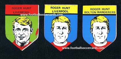 1967 -69 BAB Northern Trancessories x3 Roger Hunt LIVERPOOL BOLTON WANDERERS unused x3
