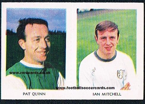 1967 A Scottish Coloured Pair 28 Mitchell Dundee U 7 Pat Quinn Hibs Blackpool Motherwell 1967 A Scottish Coloured Pair 28 Mitchell Dundee U 7 Pat Quinn Hibs Blackpool Motherwell