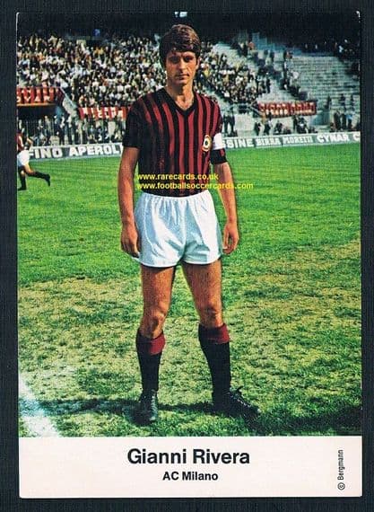 1967 Bergmann Gianni Rivera AC Milan paper postcard-size German trade card