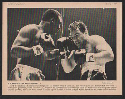 1967 Joe Frazier supplement free gift German newspaper Drei Mohren, George Chuvalo boxing rarity!