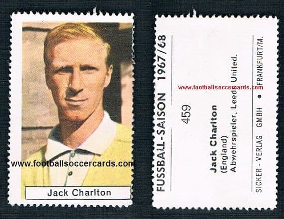 1967 Leeds United England Jack Charlton German sticker stamp by Sicker