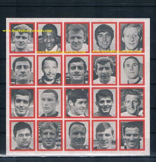 1967 Pele UNCUT Buchan World Stars intact sheet w. George Best. On Ebay a cut Pele sold at $2,600!