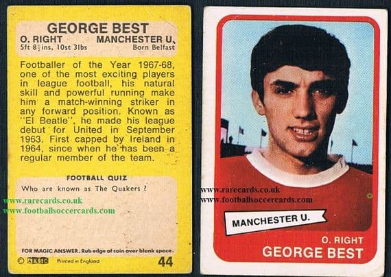 1968 Best A&BC gum 44 card