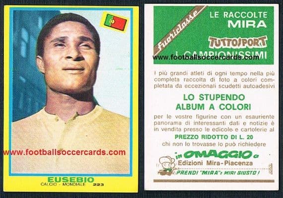 1968 Eusebio Mira Tuttosport Italian-only edition card top condition