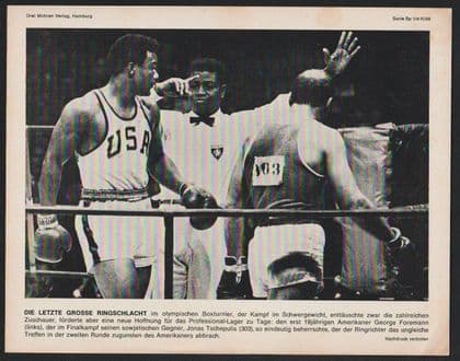 1968 George Foreman Olympic Gold boxer free gift West Germany newspaper, issued by Drei Mohren