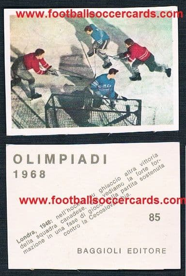 1968 Ice Hockey CANADA national team vs Czech team at the 1948 Games in London UNUSED Italian!
