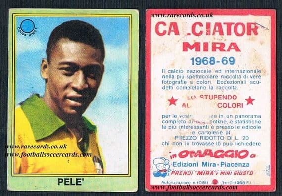 1968 Italian Pele Mira Calciatori 68-69 SOLD £250