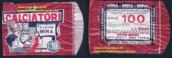 1968 Mira packet Calciatori wrapper
