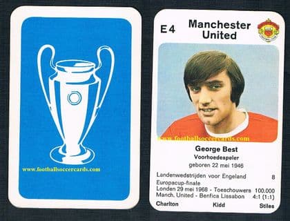 1968 Quartets George Best card from the Netherlands