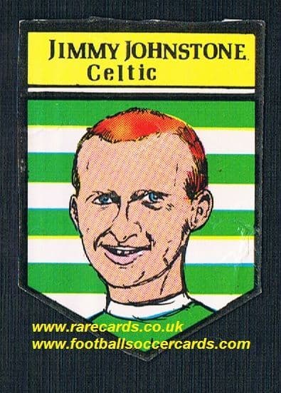 1969 BAB Northern Trancessories PVC sticker Celtic Jimmy Johnstone with backing paper